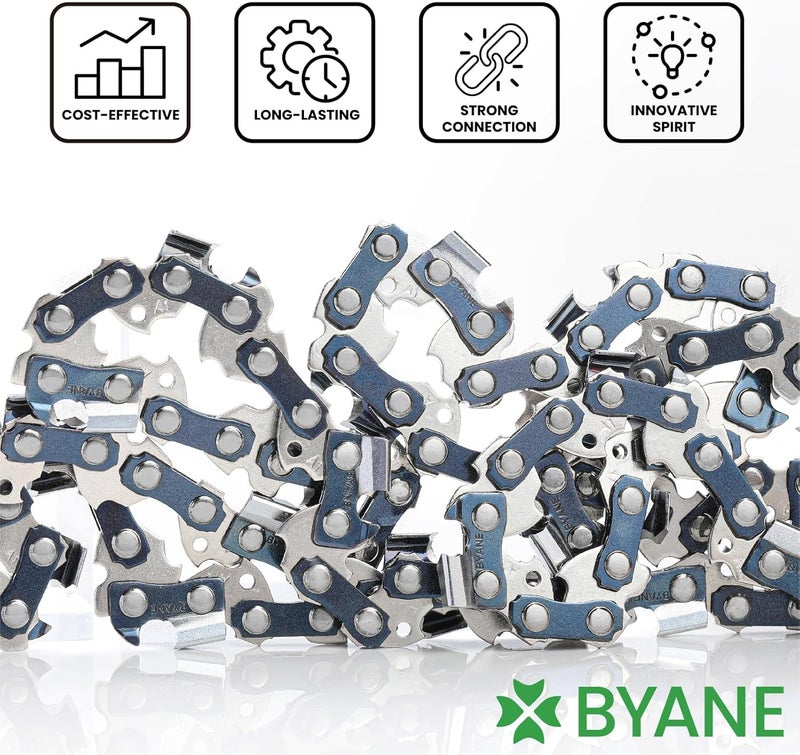 Byane 16 Inch Chainsaw Chain 3/8" LP Pitch .043" Gauge 55 Drive Links- 61PMM3 55 Fits Stihl MS170, MS171, MS180c - 36100050055, R55 (3 Chains) - Image 5